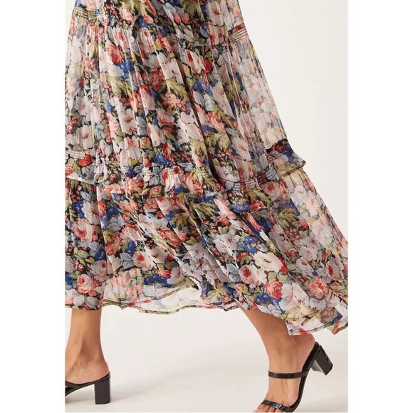 Anthropologie The Marais Printed Chiffon Maxi Dress size Large. - Picture 5 of 10